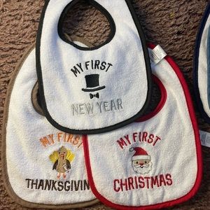 Set of firsts baby bibs